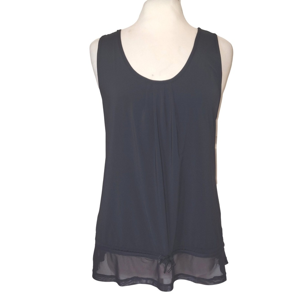 Adidas by Stella McCartney Black Drawstring Waist Mesh Racerback Tank Top L